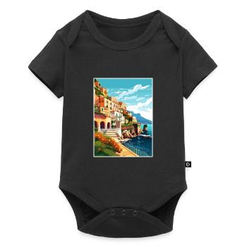 Amalfi Italie Décoration Vintage Voyage Affiche WPA - Body à manches courtes Premium Bébé - noir - Devant
