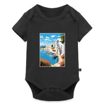 Paros Greece Decoration Vintage Travel Poster WPA - Baby Premium short-sleeve bodysuit - black - Front