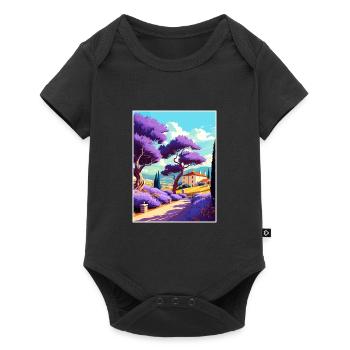 Provence Frankreich Vintage Reiseposter WPA Souvenir - Baby Premium Kurzarmbody - Schwarz - Vorne