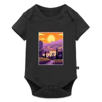 Provence Frankreich Vintage Reiseposter WPA Souvenir - Baby Premium Kurzarmbody - Schwarz - Vorne
