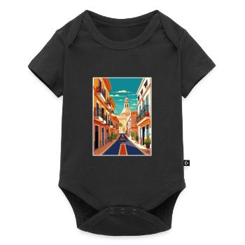 Jerez de la Frontera Spanien Vintage Reiseposter - Baby Premium Kurzarmbody - Schwarz - Vorne