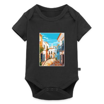 Evora Portugal Vintage Travel Poster WPA Souvenir - Baby Premium short-sleeve bodysuit - black - Front