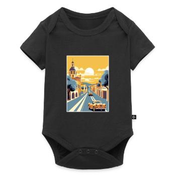 Jerez de la Frontera Spanien Vintage Reiseposter - Baby Premium Kurzarmbody - Schwarz - Vorne