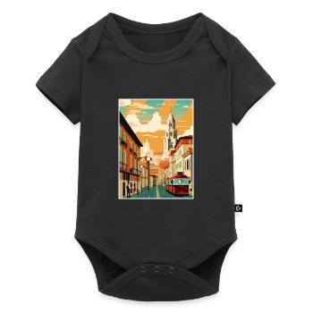 Pampelune Espagne Vintage voyage affiche WPA Souvenir - Body à manches courtes Premium Bébé - noir - Devant