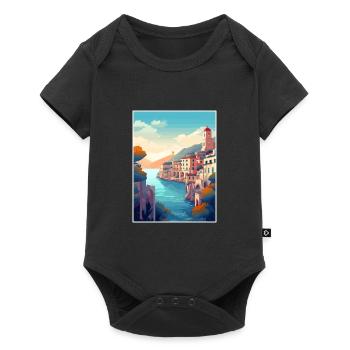 Amalfi Italie Décoration Vintage Voyage Affiche WPA - Body à manches courtes Premium Bébé - noir - Devant