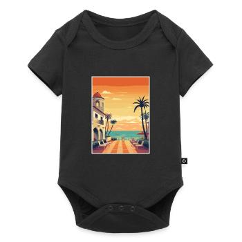 Marbella Spain Deco Vintage Travel Poster Souvenir - Baby Premium short-sleeve bodysuit - black - Front