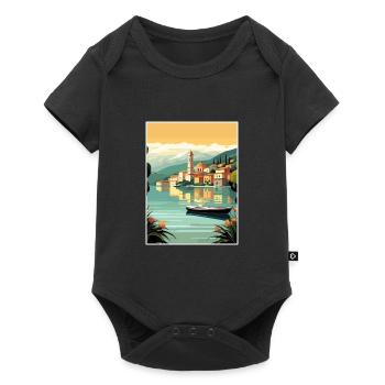 Lake Como Italy Decoration Vintage Travel Poster - Baby Premium short-sleeve bodysuit - black - Front