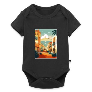 Îles Canaries Espagne Vintage voyage affiche WPA Art - Body à manches courtes Premium Bébé - noir - Devant