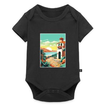 Costa Brava Spanien Vintage Reiseposter Souvenir - Baby Premium Kurzarmbody - Schwarz - Vorne