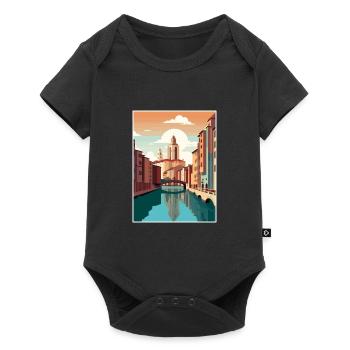 Girona Spain Vintage Travel Poster WPA Souvenir - Baby Premium short-sleeve bodysuit - black - Front