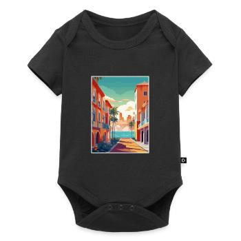 Costa del Sol Spanien Vintage Reiseposter Souvenir - Baby Premium Kurzarmbody - Schwarz - Vorne