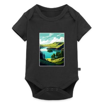 Les Açores Portugal Vintage voyage affiche Souvenir - Body à manches courtes Premium Bébé - noir - Devant