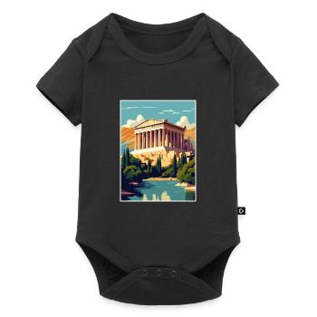Athens Greece Decoration Vintage Travel Poster WPA - Baby Premium short-sleeve bodysuit - black - Front