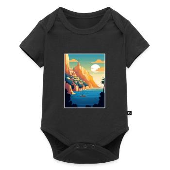 Capri Italien Dekoration Vintage Reiseposter WPA - Baby Premium Kurzarmbody - Schwarz - Vorne