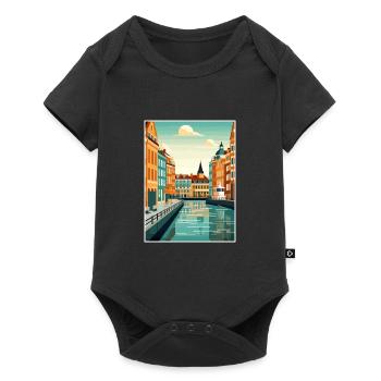 Copenhague Danemark Vintage voyage affiche Souvenir - Body à manches courtes Premium Bébé - noir - Devant