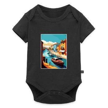 Costa Nova Portugal Vintage voyage affiche Souvenir - Body à manches courtes Premium Bébé - noir - Devant