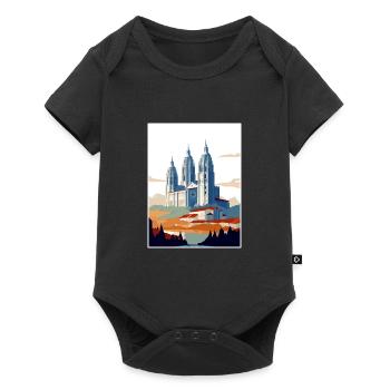 Santiago De Compostela Spain Vintage Travel Poster - Baby Premium short-sleeve bodysuit - black - Front