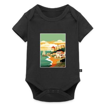 Costa De La Luz Espagne Vintage Voyage Poster WPA - Body à manches courtes Premium Bébé - noir - Devant