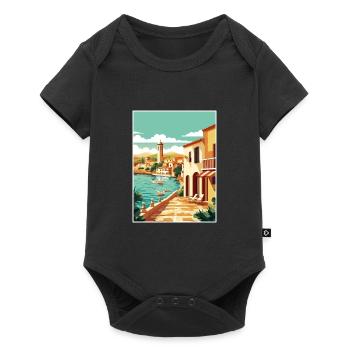 Costa Brava Spanien Vintage Reiseposter Souvenir - Baby Premium Kurzarmbody - Schwarz - Vorne