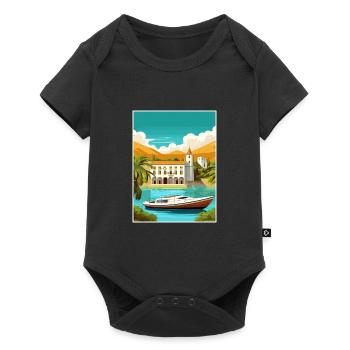 Mallorca Spanien Vintage Reiseposter WPA Souvenir - Baby Premium Kurzarmbody - Schwarz - Vorne