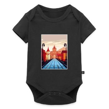 Prague Czech Republic Vintage Travel Poster WPA - Baby Premium short-sleeve bodysuit - black - Front