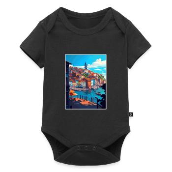 Porto Portugal Vintage Travel Poster WPA Souvenir - Baby Premium short-sleeve bodysuit - black - Front