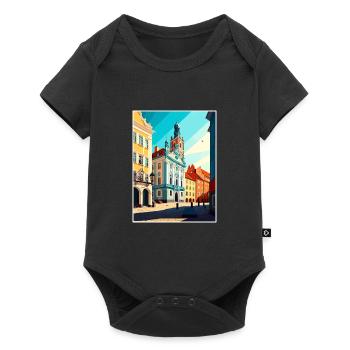 Czestochowa Pologne Vintage voyage affiche Souvenir - Body à manches courtes Premium Bébé - noir - Devant