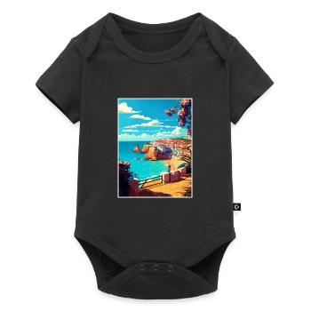 Albufeira Portugal Cascais Vintage Travel Poster - Baby Premium short-sleeve bodysuit - black - Front