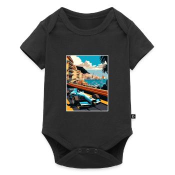 Monaco Vintage Travel Poster WPA Souvenir - Baby Premium short-sleeve bodysuit - black - Front
