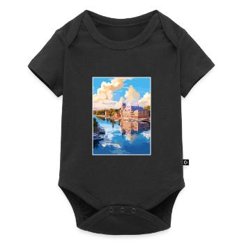 Naantali Finlande Vintage voyage affiche Souvenir - Body à manches courtes Premium Bébé - noir - Devant