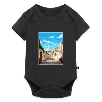 Alberobello Italy Vintage Travel Poster Souvenir - Baby Premium short-sleeve bodysuit - black - Front