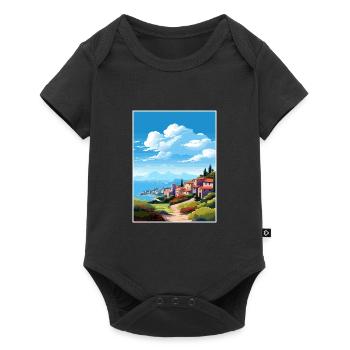 Île d’Elbe Italie Vintage voyage affiche WPA Souvenir - Body à manches courtes Premium Bébé - noir - Devant