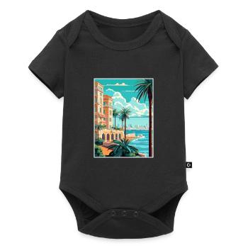 Côte D Azur France Vintage voyage affiche Souvenir - Body à manches courtes Premium Bébé - noir - Devant