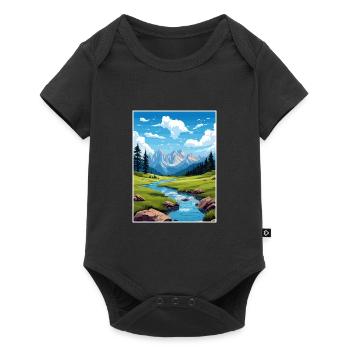 Nationalpark Aiguestortes Estany de Sant Maurici - Baby Premium Kurzarmbody - Schwarz - Vorne
