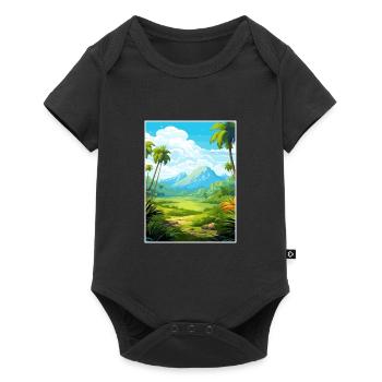 Parc national de la Guadeloupe France affiche de voyage - Body à manches courtes Premium Bébé - noir - Devant