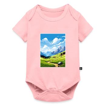 Velika Planina Slovénie Lac de Bled Affiche de voyage - Body à manches courtes Premium Bébé - rose - Devant