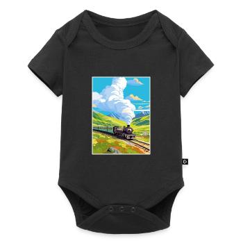 Orient Express Europa Deko Vintage Reiseposter - Baby Premium Kurzarmbody - Schwarz - Vorne