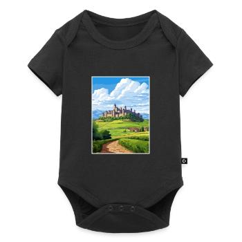 Carcassone France Affiche de voyage vintage Souvenir - Body à manches courtes Premium Bébé - noir - Devant