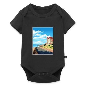 Biarritz Frankreich Vintage Reiseplakat WPA Souvenir - Baby Premium Kurzarmbody - Schwarz - Vorne