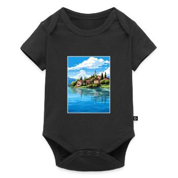 Lake Varese Italy Vintage Travel Poster Souvenir - Baby Premium short-sleeve bodysuit - black - Front