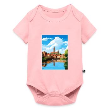 Amiens France Vintage Travel Poster WPA Souvenir - Baby Premium short-sleeve bodysuit - rose - Front