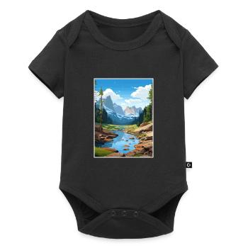 Nationalpark Aiguestortes Estany de Sant Maurici - Baby Premium Kurzarmbody - Schwarz - Vorne
