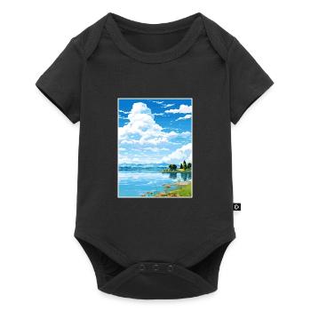 Lake Varese Italy Vintage Travel Poster Souvenir - Baby Premium short-sleeve bodysuit - black - Front