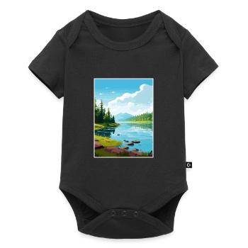 Lake Sainte Croix Deco Vintage Travel Poster WPA - Baby Premium short-sleeve bodysuit - black - Front