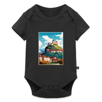 Ljubljana Slovenia Vintage Travel Poster Souvenir - Baby Premium short-sleeve bodysuit - black - Front