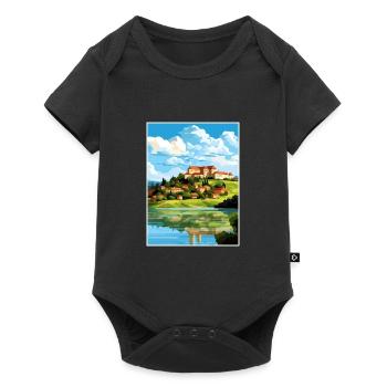 Château de Ptuj Slovénie Lac Bled Affiche de voyage - Body à manches courtes Premium Bébé - noir - Devant