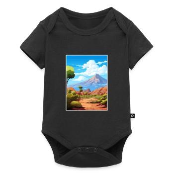 Parc national du Teide Espagne Affiche de voyage vintage - Body à manches courtes Premium Bébé - noir - Devant