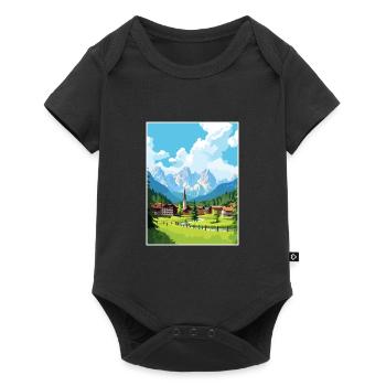 Kranjska Gora Slovénie affiche de voyage vintage WPA - Body à manches courtes Premium Bébé - noir - Devant