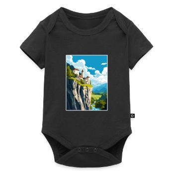 Château de Predjama Slovénie Lac de Bled Affiche de voyage - Body à manches courtes Premium Bébé - noir - Devant