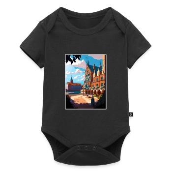 Torun Polen Vintage Reiseposter WPA Souvenir - Baby Premium Kurzarmbody - Schwarz - Vorne